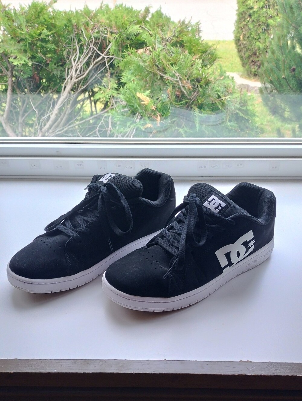 DC Black Low-Top Skate Sneakers with White Logo